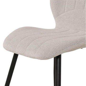 Chaise avec poignée tissu gris clair pieds métal - Le Dépôt Bailleul
