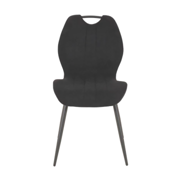 Chaise avec poignée tissu noir pieds métal - Le Dépôt Bailleul