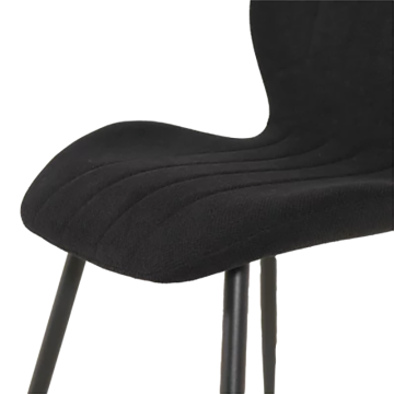 Chaise avec poignée tissu noir pieds métal - Le Dépôt Bailleul