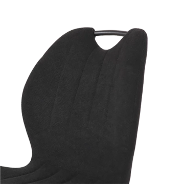Chaise avec poignée tissu noir pieds métal - Le Dépôt Bailleul