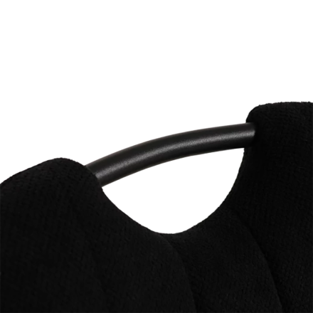 Chaise avec poignée tissu noir pieds métal - Le Dépôt Bailleul