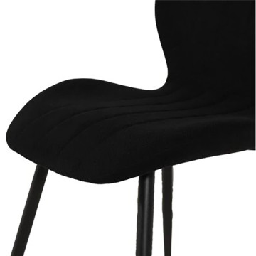 Chaise avec poignée tissu noir pieds métal - Le Dépôt Bailleul