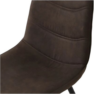 Chaise simili gris avec poignée pieds métal noir - Le Dépôt Bailleul