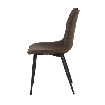 Chaise simili gris avec poignée pieds métal noir - Le Dépôt Bailleul