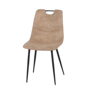 Chaise simili taupe avec poignée pieds métal noir - Le Dépôt Bailleul