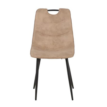 Chaise simili taupe avec poignée pieds métal noir - Le Dépôt Bailleul