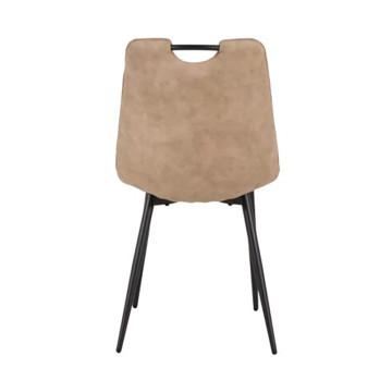 Chaise simili taupe avec poignée pieds métal noir - Le Dépôt Bailleul