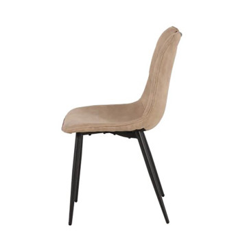 Chaise simili taupe avec poignée pieds métal noir - Le Dépôt Bailleul