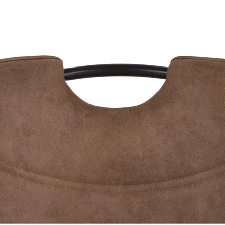 Chaise simili marron avec poignée pieds métal noir - Le Dépôt Bailleul