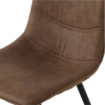 Chaise simili marron avec poignée pieds métal noir - Le Dépôt Bailleul
