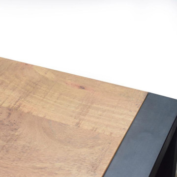 Buffet 2 portes métal 6 tiroirs Chennai manguier et métal - Le Dépôt Bailleul