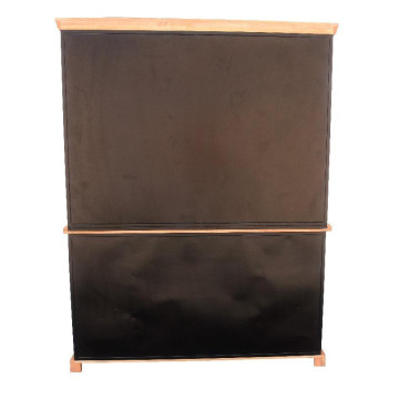 Vaisselier Bakou portes coulissantes manguier et métal - Le Dépôt Bailleul