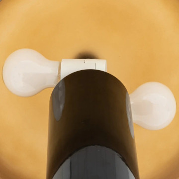 Lampe champi Jody verre ambre et noir Atmosphera - Le Dépôt Bailleul