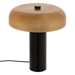 Lampe champi Jody verre ambre et noir Atmosphera - Le Dépôt Bailleul