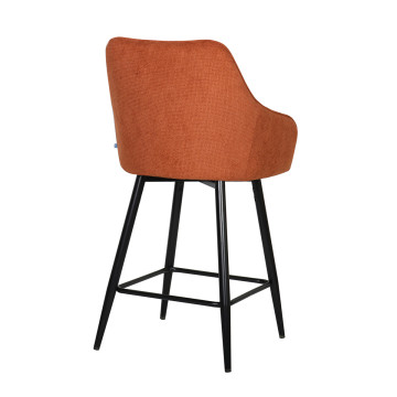 Tabouret de bar Rio terracotta pieds métal noir Takasit - Le Dépôt Bailleul