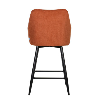 Tabouret de bar Rio terracotta pieds métal noir - Le Dépôt Bailleul
