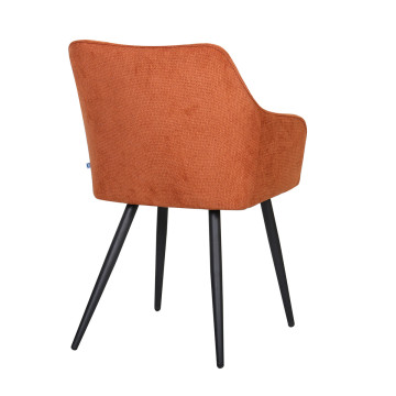 Chaise repas Rio terracotta pieds métal noir Takasit - Le Dépôt Bailleul