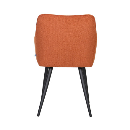 Chaise repas Rio terracotta pieds métal noir Takasit - Le Dépôt Bailleul