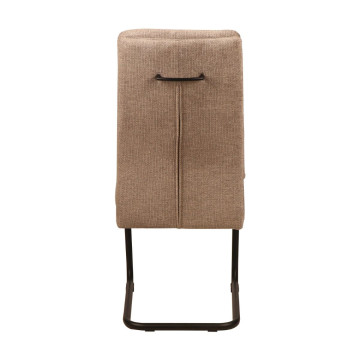 Chaise pieds traineau tissu taupe Katleen - Le Dépôt Bailleul