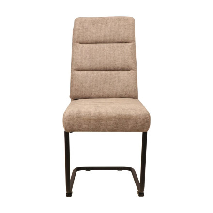Chaise pieds traineau tissu taupe Katleen - Le Dépôt Bailleul