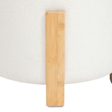 Tabouret d'appoint bouclette Bansa blanc Atmosphera - Le Dépôt Bailleul