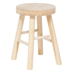 Tabouret d'appoint Nyaz D28 bois naturel Atmosphera - Le Dépôt Bailleul