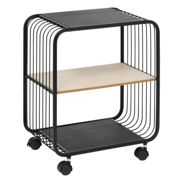 Étagère à roulettes 2 niveaux métal et bois 5five - Le Dépôt Bailleul