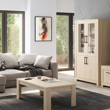 Table basse 126 x 42 cm naturel clair Genève - Le Dépôt Bailleul