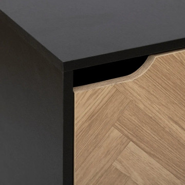 Etagère 3 cases avec portes Chevrons noir 5five - Le Dépôt Bailleul