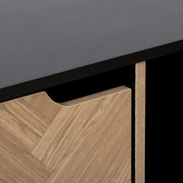 Etagère 9 cases 5 portes Chevrons noir 5five - Le Dépôt Bailleul