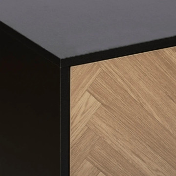 Etagère 9 cases 5 portes Chevrons noir 5five - Le Dépôt Bailleul