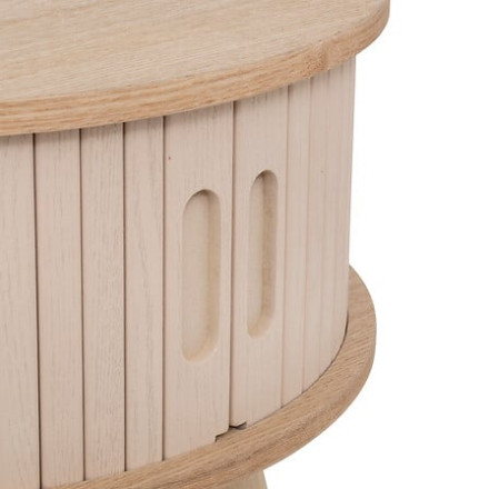 Table basse rond D60 portes coulissantes beige Atmosphera - Le Dépôt Bailleul