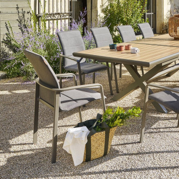 Fauteuil repas extérieur Diese mocha/praline Hespéride - Le Dépôt Bailleul
