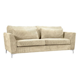 Canapé 3 places Isla velours côtelé beige - Le dépôt Bailleul