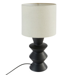 Lampe à poser Yulia 40 cm céramique noir Atmosphera - Le Dépôt Bailleul