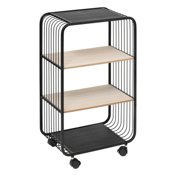 Étagère à roulettes 3 niveaux métal et bois 5five- Le Dépôt Bailleul
