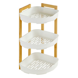 Etagère d'angle 3 niveaux blanc bambou Natureo 5five - Le Dépôt Bailleul