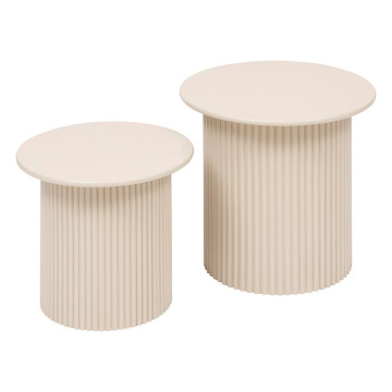 Lot de 2 tables à café Eino beige Atmosphera - Le Dépôt Bailleul