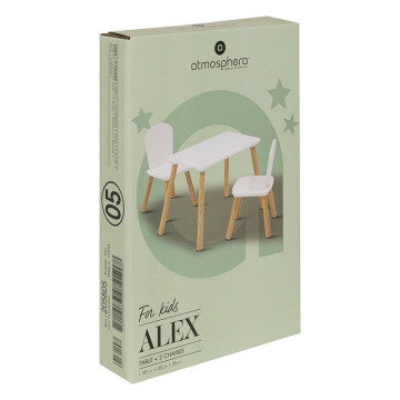 Ensemble table + 2 chaises pour enfant Alex blanc Atmosphera - Le Dépôt Bailleul