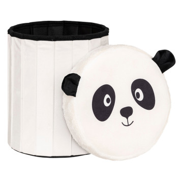 Pouf pliant coffre rond D30 Panda Atmosphera - Le Dépôt Bailleul