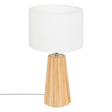 Lampe à poser Adon 53 cm bois beige Atmosphera - Le Dépôt Bailleul