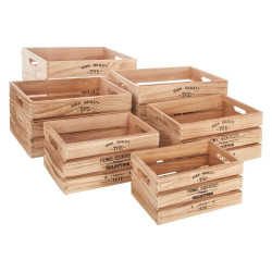 Lot de 6 cagettes Ylias bois naturel Atmosphera - Le Dépôt Bailleul