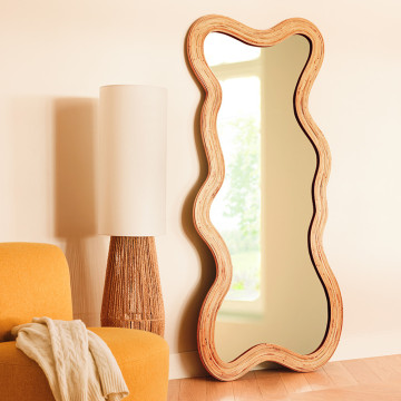 Miroir organique 180 x 87 cm rotin Maggie Atmosphera - Le Dépôt Bailleul