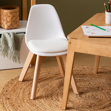 Chaise enfant mini Baya blanc Atmosphera - Le Dépôt Bailleul