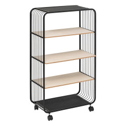 Étagère à roulettes 4 niveaux métal et bois 5five - Le Dépôt Bailleul