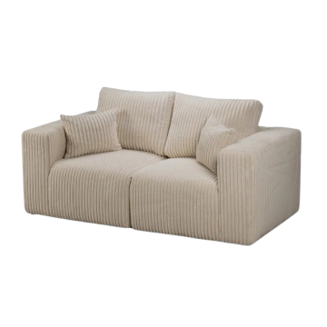 Canapé 2 places tissu côtelé Sharm beige - Le Dépôt Bailleul