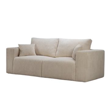 Canapé 3 places tissu côtelé Sharm beige - Le Dépôt Bailleul