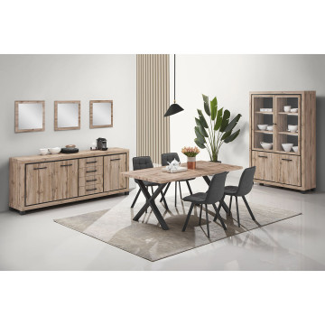 Table à manger 190 x 95 cm pieds en X métal Elégance - Le Dépôt Bailleul