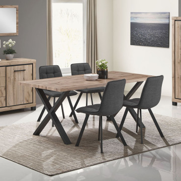 Table à manger 190 x 95 cm pieds en X métal Elégance - Le Dépôt Bailleul