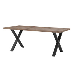 Table à manger 190 x 95 cm pieds en X métal Elégance - Le Dépôt Bailleul